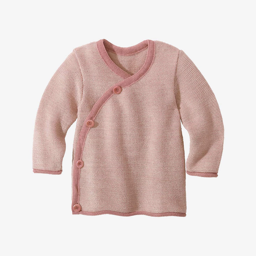 Disana Tops & Sweaters Organic Merino Wool Baby Cardigan - Rose/Natural 4 Disana Tops & Sweaters Organic Merino Wool Baby Cardigan - Rose/Natural