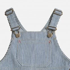Monty & Co Cotton Porter Dungaree - Indigo Stripe Cotton & Linen