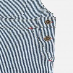 Monty & Co Cotton Porter Dungaree - Indigo Stripe Cotton & Linen