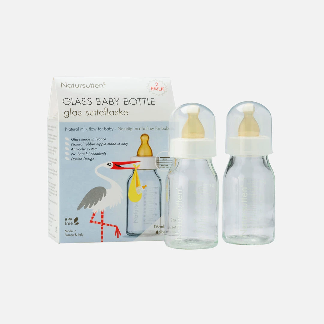 Natursutten Glass And Natural Rubber Baby Bottles Small - 110ml - 2 Pack Home & Baby Care 3 Natursutten Glass And Natural Rubber Baby Bottles Small - 110ml - 2 Pack Home & Baby Care