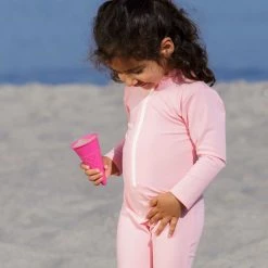 Petit Crabe Lou Star UV LS Swim Bodysuit - Rose Swimwear