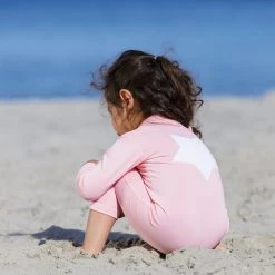 Petit Crabe Lou Star UV LS Swim Bodysuit - Rose Swimwear