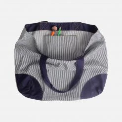 Yarmouth Oilskins Cotton Shopper Bag - Navy Stripe Adults