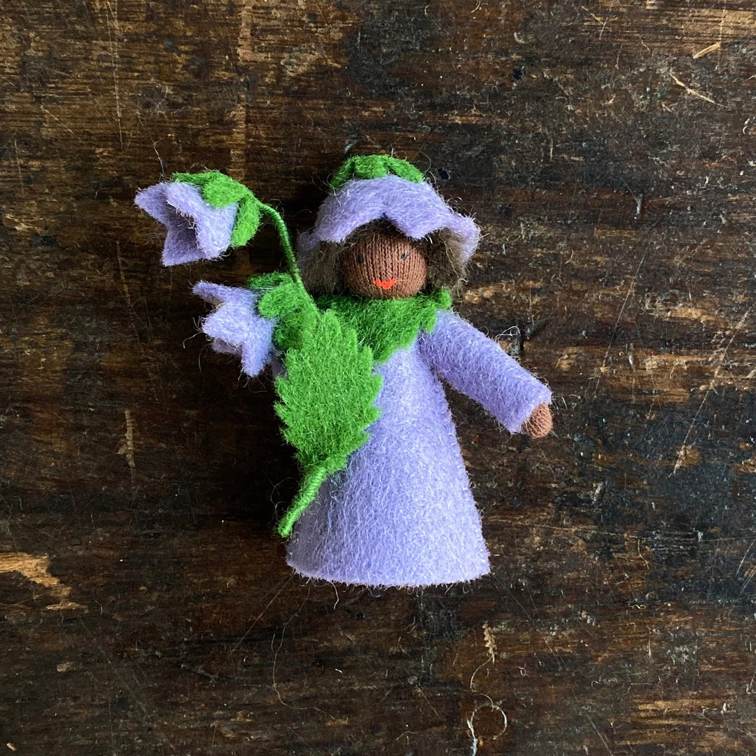 Fairies Handmade Wool Flower Fairy - Bellflower - Black Toys 4 Fairies Handmade Wool Flower Fairy - Bellflower - Black Toys