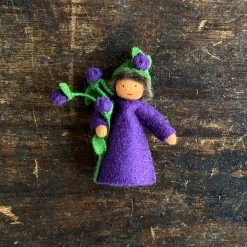 Fairies Handmade Wool Flower Fairy - Blueberry Boy - Brown