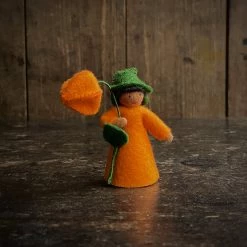 Fairies Handmade Small Wool Flower Fairy - Chinese Lantern - Brown Toys