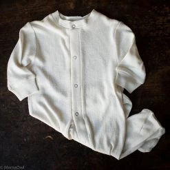 Alkena Organic Bourette Silk Romper - Natural White Baby Wool