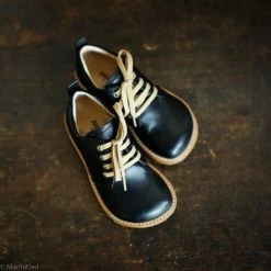 Angulus Kids Lace-up Shoes - Black - Natural Laces