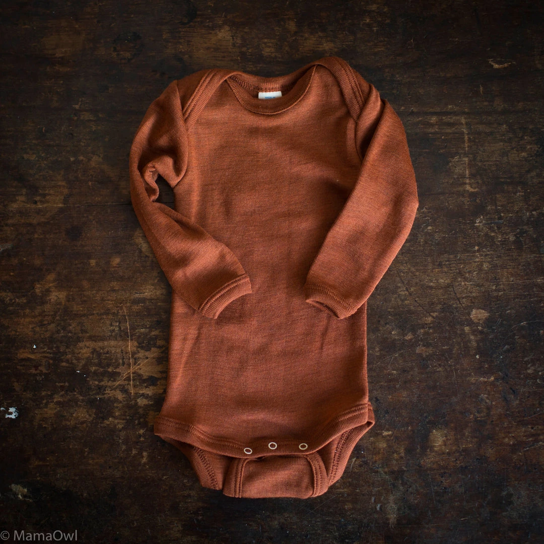 SISKIN By Engel Baby Wool Exclusive Organic Merino Wool & Silk Baby Body - Deep Rust 3 SISKIN By Engel Baby Wool Exclusive Organic Merino Wool & Silk Baby Body - Deep Rust