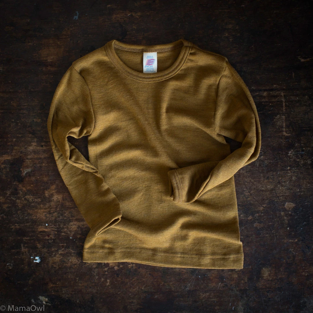 SISKIN By Engel Exclusive Organic Merino Wool & Silk LS Top - Deep Ochre Kids Wool 3 SISKIN By Engel Exclusive Organic Merino Wool & Silk LS Top - Deep Ochre Kids Wool