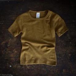SISKIN By Engel Kids Wool Exclusive Organic Merino Wool & Silk SS Top - Deep Ochre