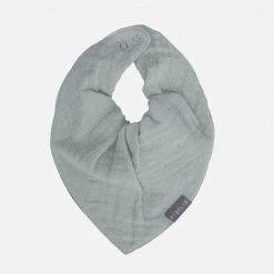 Fabelab Organic Cotton Muslin/Terry Bandana Bib - Foggy Blue