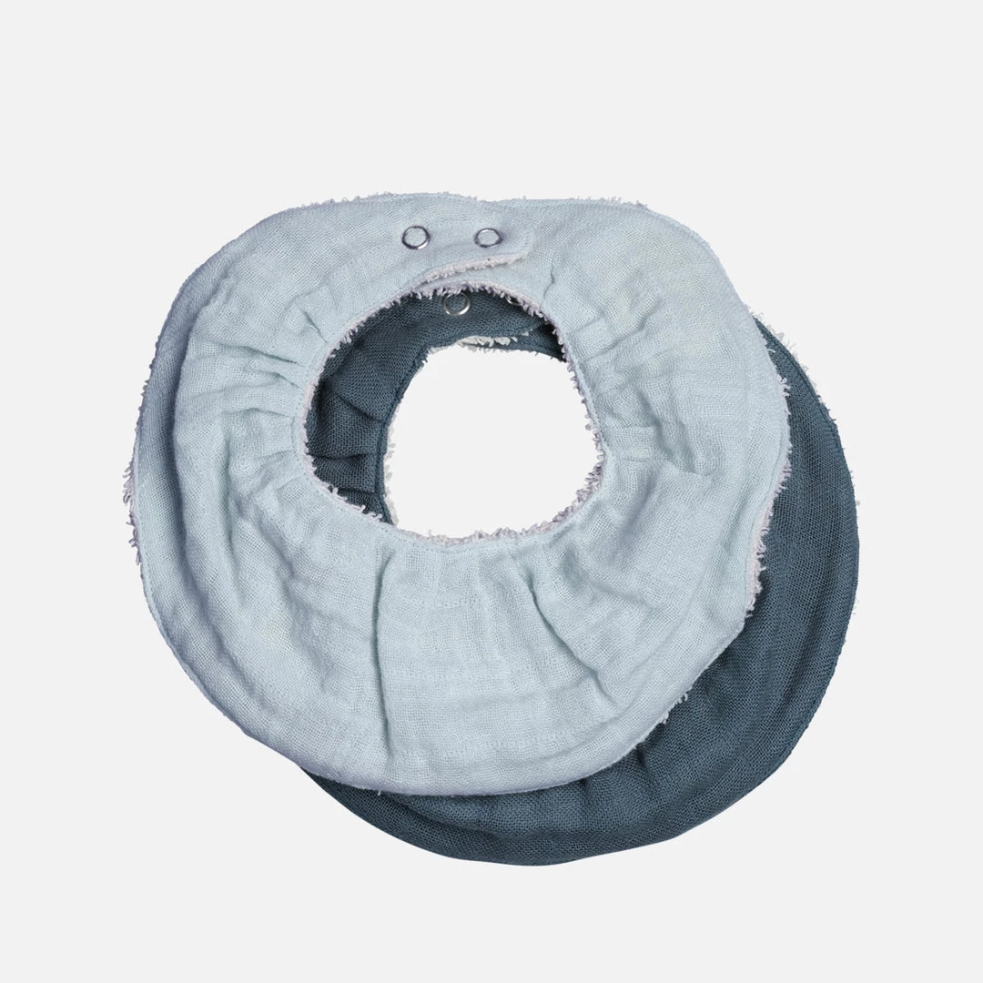 Fabelab Home & Baby Care Organic Cotton Muslin And Terry Ruffle Bib Set - Sea 3 Fabelab Home & Baby Care Organic Cotton Muslin And Terry Ruffle Bib Set - Sea