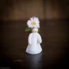 Fairies Toys Handmade Wool Fairy With Flower Headdress - Common Daisy - White