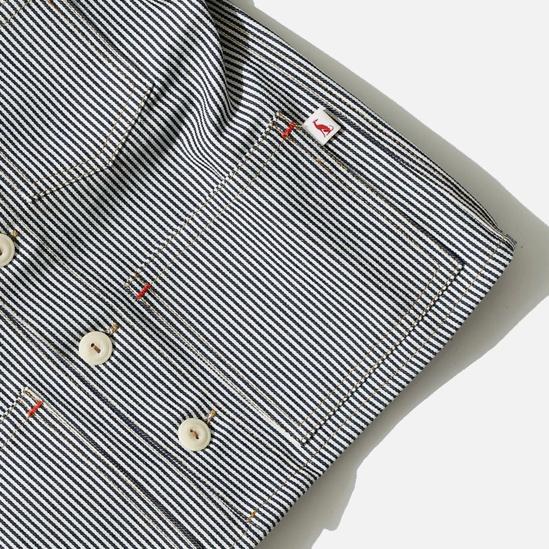 Monty & Co Cotton Foundry Jacket - Indigo Stripe 5 Monty & Co Cotton Foundry Jacket - Indigo Stripe