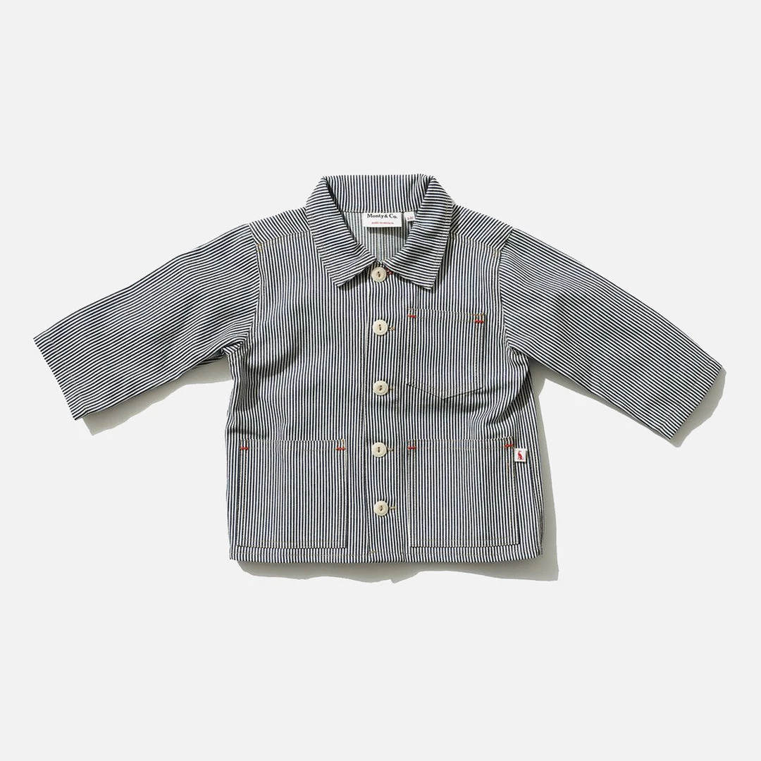 Monty & Co Cotton Foundry Jacket - Indigo Stripe 3 Monty & Co Cotton Foundry Jacket - Indigo Stripe