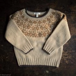 SISKIN Superfine Lambswool Autumn Sweater - Fawn Kids Wool