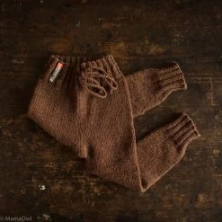 Mormor.nu Baby Wool Hand Knit Wool Kids Pants - Cinnamon