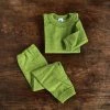 Cosilana Organic Merino Wool Terry Pyjama Set - Green Kids Wool 1 Cosilana Organic Merino Wool Terry Pyjama Set - Green Kids Wool