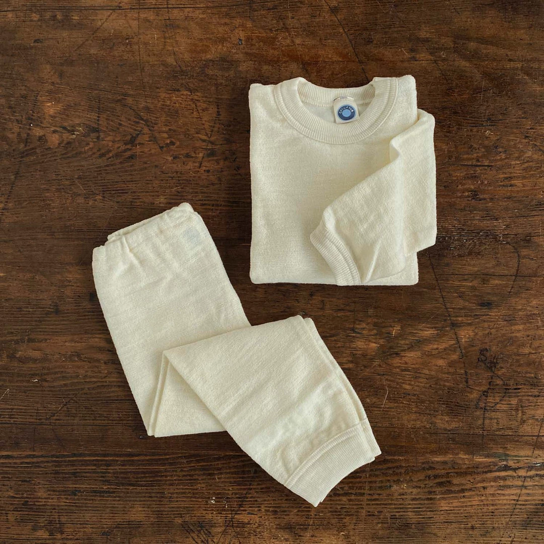 Cosilana Organic Merino Wool Terry Pyjama Set - Natural Kids Wool 3 Cosilana Organic Merino Wool Terry Pyjama Set - Natural Kids Wool