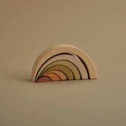 Raduga Grëz Toys Handmade Wooden Asymetric Rainbow Stacker