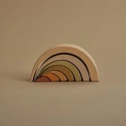 Raduga Grëz Toys Handmade Wooden Asymetric Rainbow Stacker