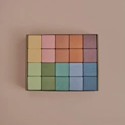 Raduga Grëz Handmade Wooden 20 Piece Cube Set - Pastel Toys
