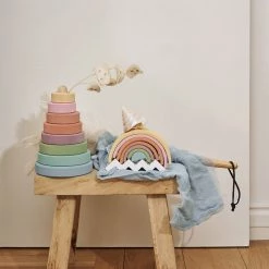 Raduga Grëz Toys Handmade Wooden Stacking Tower - Pastel