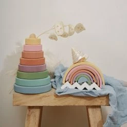 Raduga Grëz Handmade Wooden Arch Stacker - Pastel Toys