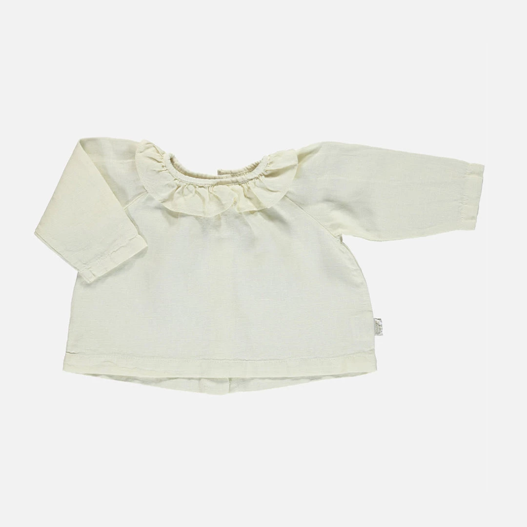 Poudre Organic Organic Cotton Charme Blouse - Almond Milk 3 Poudre Organic Organic Cotton Charme Blouse - Almond Milk