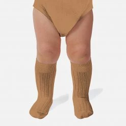 Collegien Babies & Kids Cotton Knee Socks - Caramel Cotton & Linen
