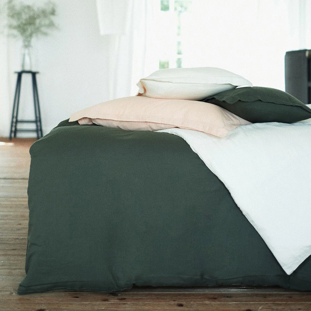Poudre Organic Home & Baby Care Organic Cotton Blé Duvet Cover - Forest Green - Various Sizes 5 Poudre Organic Home & Baby Care Organic Cotton Blé Duvet Cover - Forest Green - Various Sizes