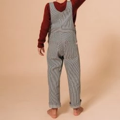 Monty & Co Cotton Porter Dungaree - Indigo Stripe Cotton & Linen