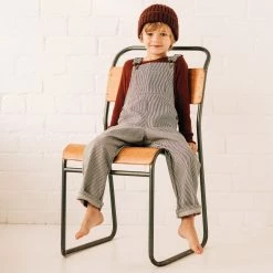 Monty & Co Cotton Porter Dungaree - Indigo Stripe Cotton & Linen