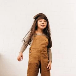 Monty & Co Cotton Porter Dungaree - Tan Cotton & Linen