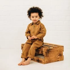 Monty & Co Cotton Engineer Boilersuit - Tan Cotton & Linen