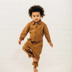 Monty & Co Cotton Engineer Boilersuit - Tan Cotton & Linen