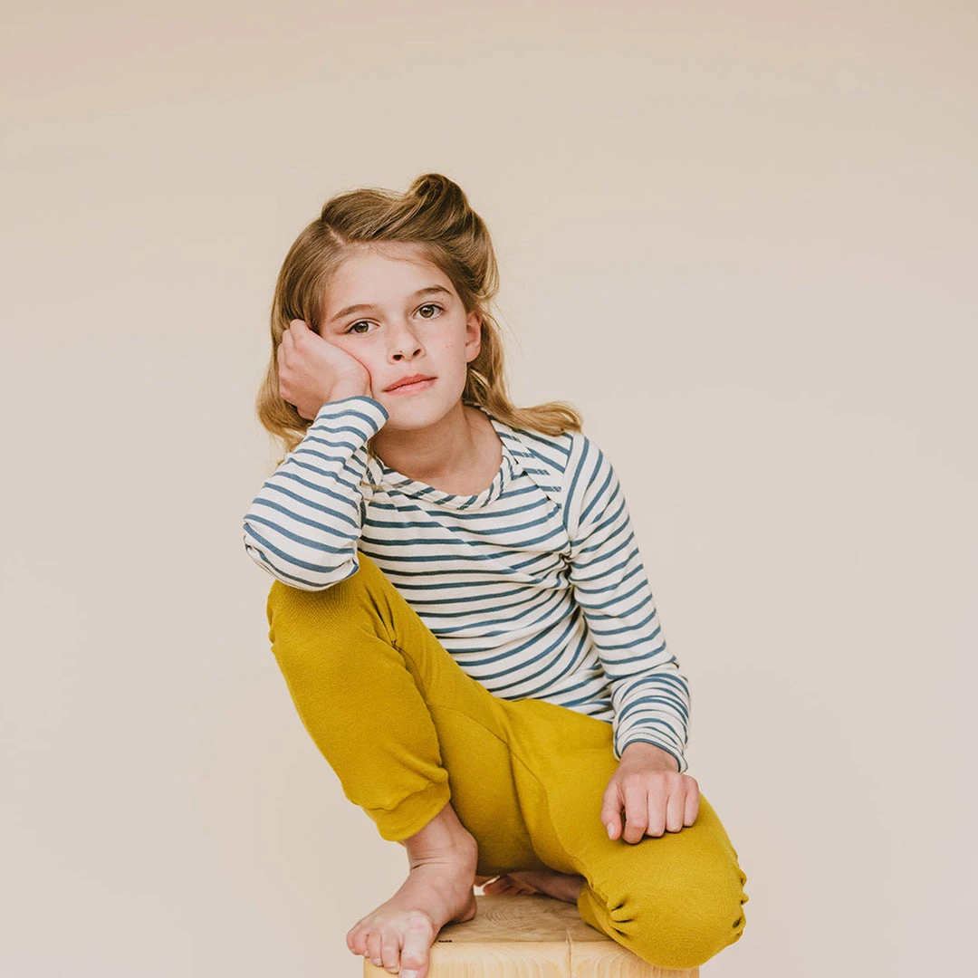 Mabo Organic Cotton LS Tee - Natural/Azure Stripe 4 Mabo Organic Cotton LS Tee - Natural/Azure Stripe