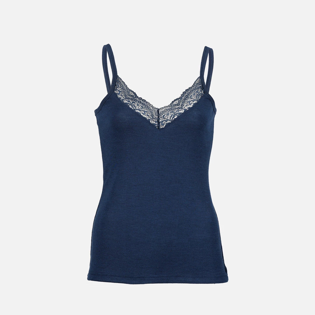 Engel Women's Organic Merino Wool & Silk Strappy Lace Vest - Navy Blue Outlet 4 Engel Women's Organic Merino Wool & Silk Strappy Lace Vest - Navy Blue Outlet