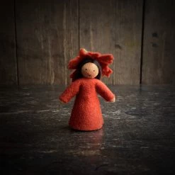 Fairies Handmade Small Wool Flower Fairy - Autumn Leaf - Brown Toys
