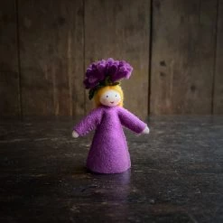 Fairies Toys Handmade Small Wool Fairy - Michaelmas Daisy Girl - White