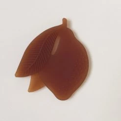 Konges Sløjd Natural Rubber Flat Fruit Teether - Lemon