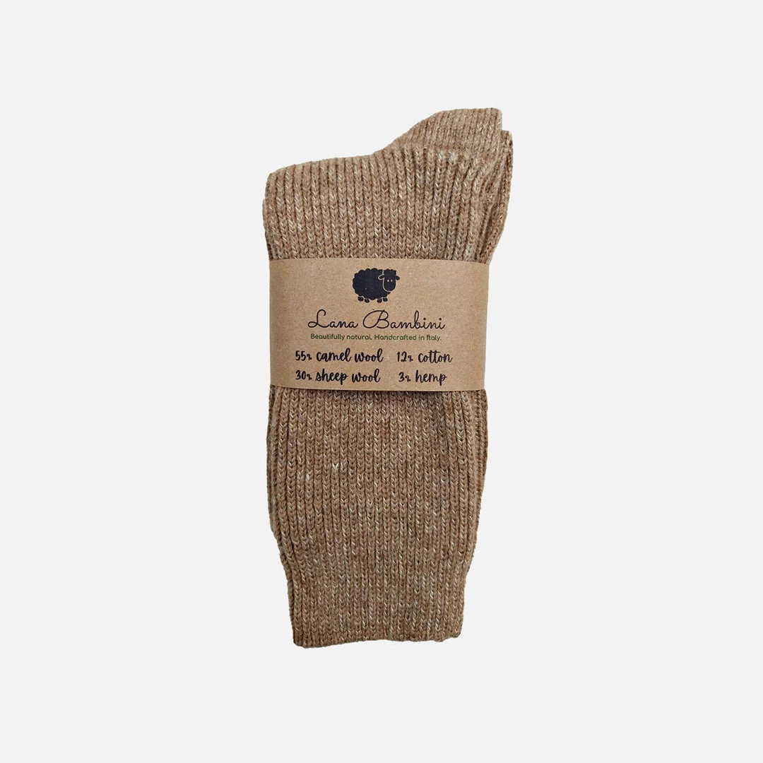 Lana Bambini Adult’s Camel Wool Socks - Oak 7 Lana Bambini Adult’s Camel Wool Socks - Oak