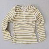 Mabo Organic Cotton LS Tee - Natural/Chartreuse Stripe Cotton & Linen