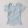 Mabo Organic Cotton SS Lap Tee - Natural/Azure Stripe Cotton & Linen