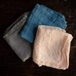 Whole Hand Dyed Organic Linen Wina Muslin Scarf - Many Colours