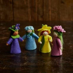 Fairies Toys Handmade Wool Fairy With Flower Headdress - Daffodil - White