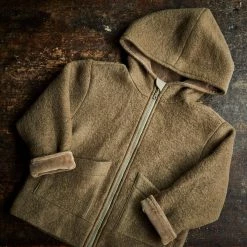 Huttelihut Wool Felt Hooded Jacket - Mole Baby Wool