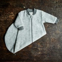 Lilano Baby Sleep & Blankets Organic Merino Wool Terry Zip Sleeping Bag - Grey/Natural