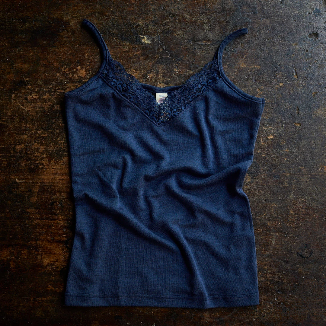 Engel Women's Organic Merino Wool & Silk Strappy Lace Vest - Navy Blue Outlet 7 Engel Women's Organic Merino Wool & Silk Strappy Lace Vest - Navy Blue Outlet